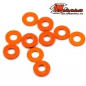 Arandelas aluminio naranjas 3x7mm 0.5mm 1.0mm Hb 6 UND.